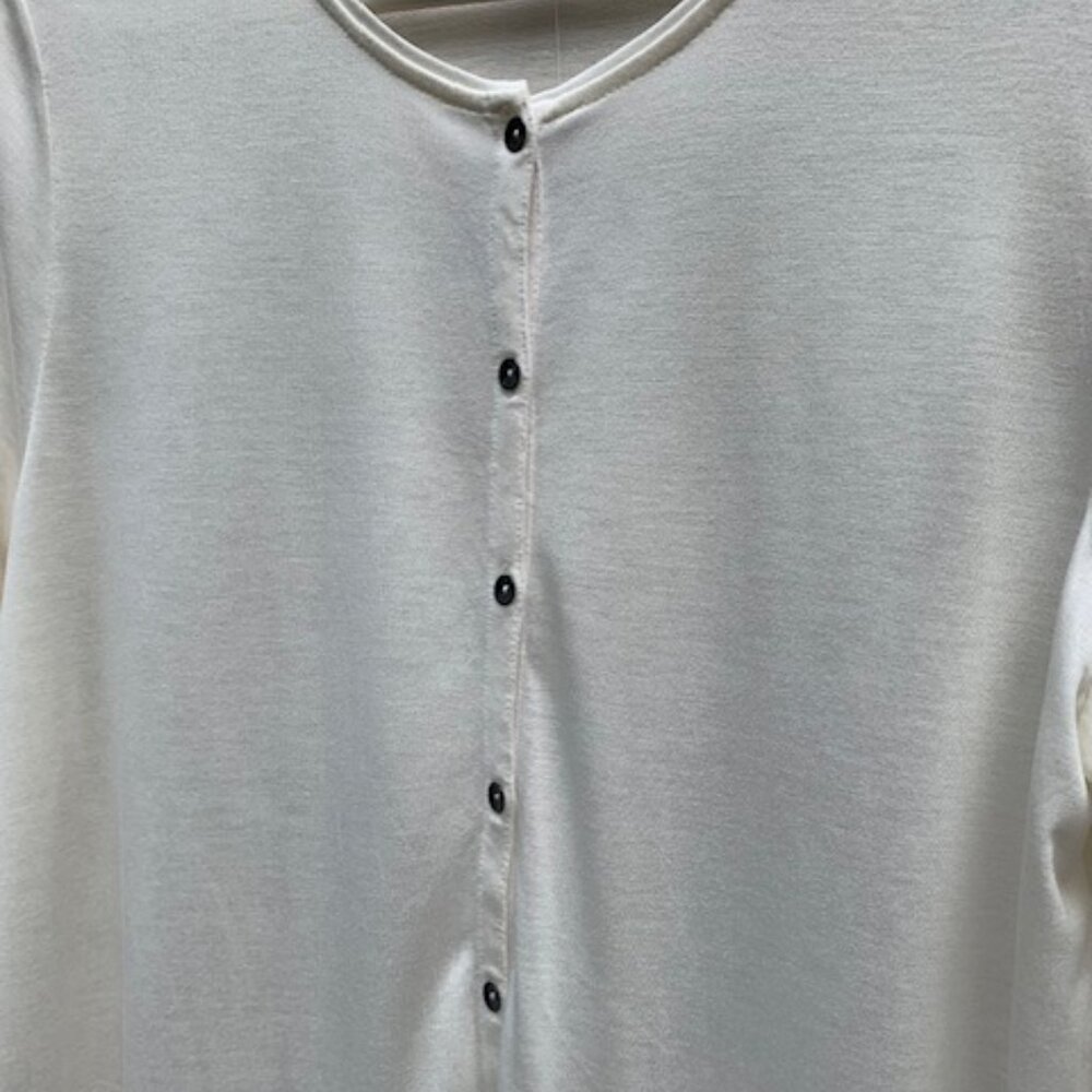 J. Jill Cream Button-Up Henley 3/4 Sleeve Tunic Top Size M NWT - Picture 3 of 10
